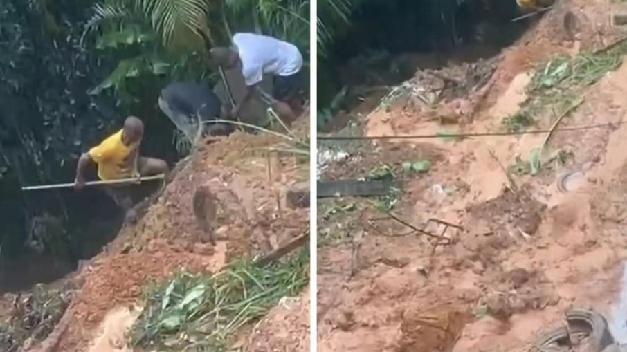 Desabamento de casa no bairro de Cajazeiras 2, em Salvador Desabamento de casa no bairro de Cajazeiras 2, em Salvador