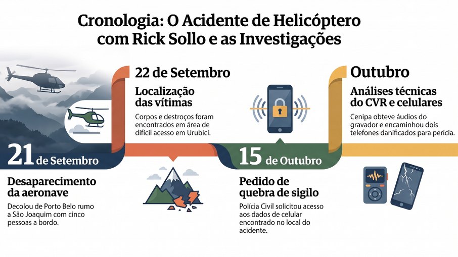 Cronologia do acidente de helicóptero de Rick