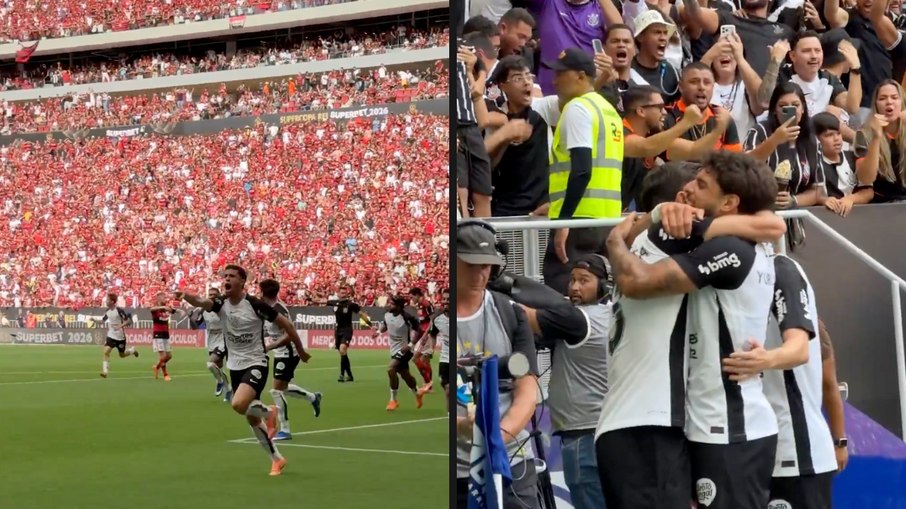 Jogadores do Corinthians comemoram o primeiro gol na Supercopa Rei Jogadores do Corinthians comemoram o primeiro gol na Supercopa Rei