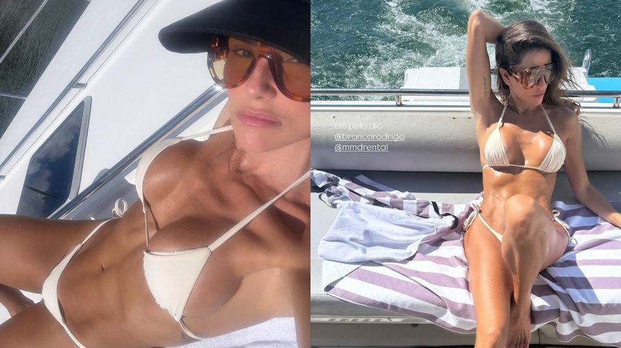 Deborah Secco posta fotos relaxando de biquíni em Miami