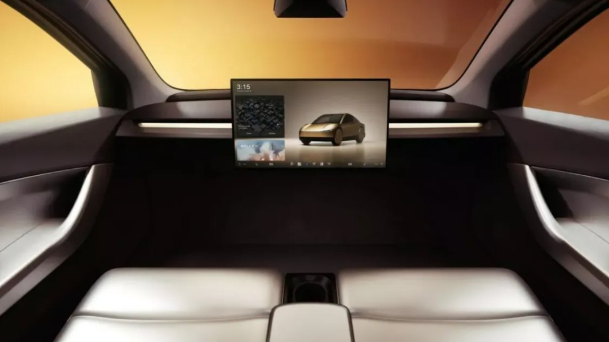 Parte interna do robotáxi da Tesla