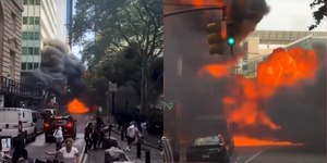 Veja o vídeo: carro explode perto do Touro de Wall Street