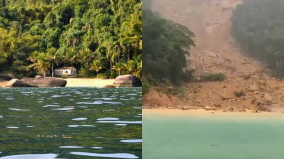 Antes e depois da paradisíaca Praia de Itaguaçu