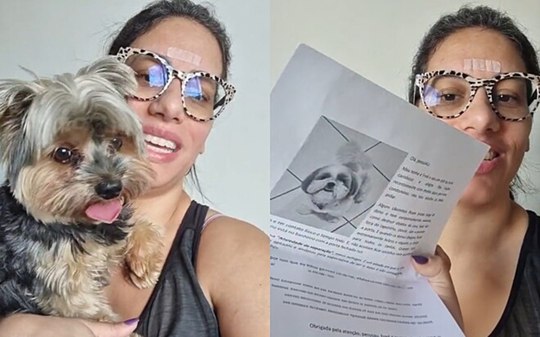 Vizinha deixa cartinha sobre cachorro ansioso; resposta emociona