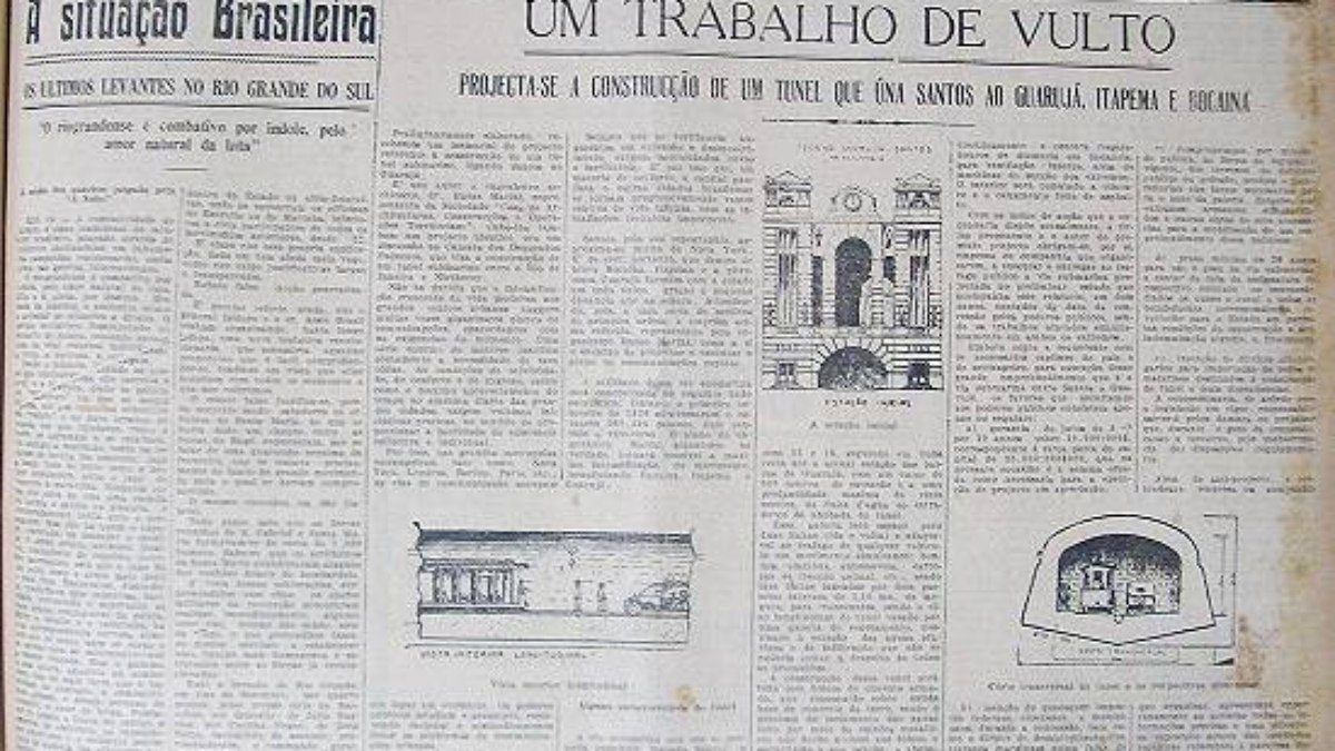 Capa do maior jornal impresso da Baixada Santista com data de 1927