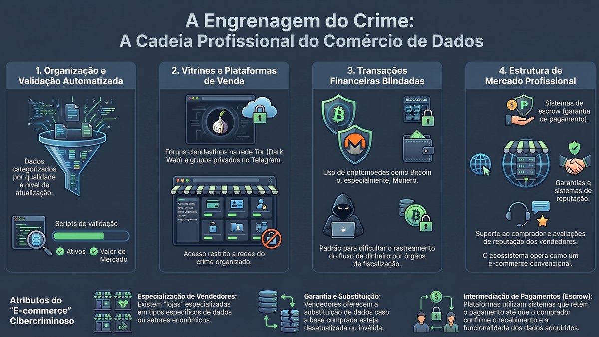 “Os dados são vendidos de forma individual ou em grandes pacotes “Os dados são vendidos de forma individual ou em grandes pacotes