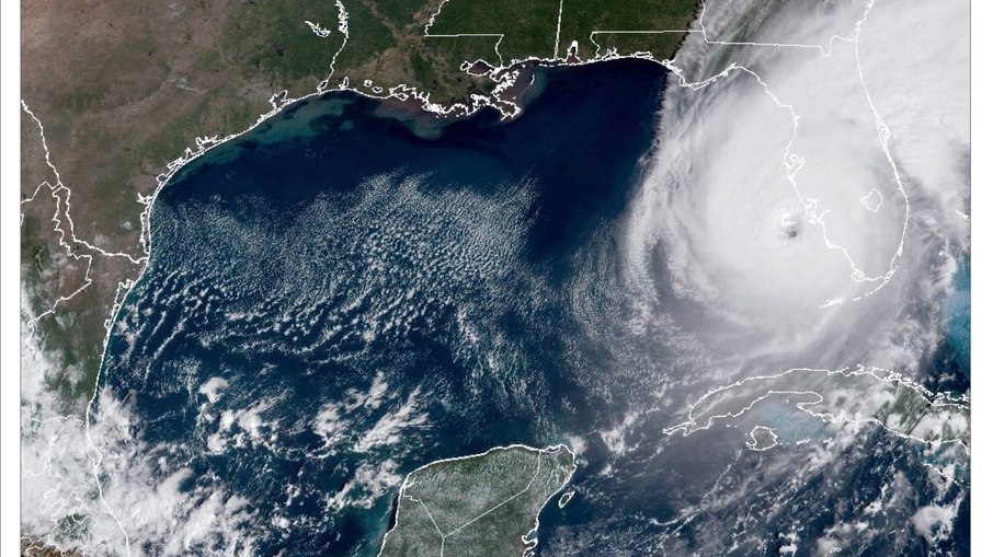 Imagem de satélite do furacão Ian na Flórida (EUA)