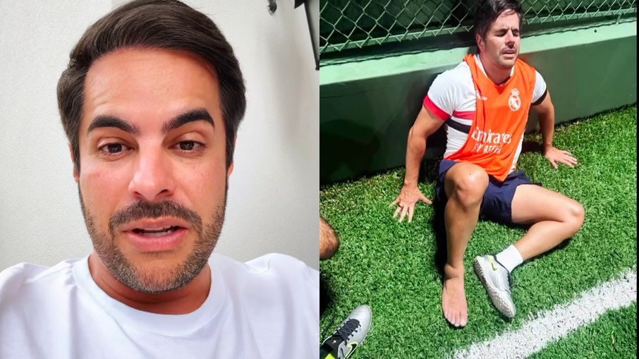 Kaká Diniz se lesiona em partida de futebol