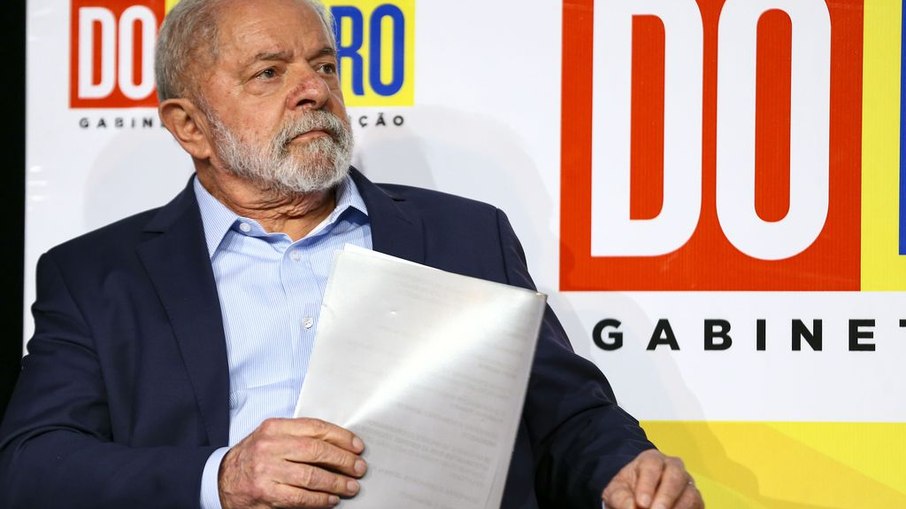 Presidente eleito, Luiz Inácio Lula da Silva (PT), durante anúncio de ministros