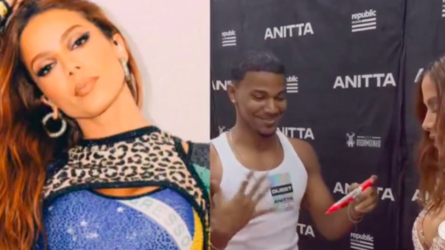 Fã de Anitta pede autógrafo no braço para fazer tatuagem 