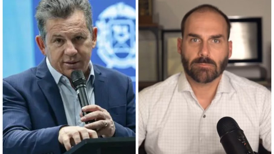 O governador do Mato Grosso, Mauro Mendes (União), e o deputado federal Eduardo Bolsonaro (PL) O governador do Mato Grosso, Mauro Mendes (União), e o deputado federal Eduardo Bolsonaro (PL)