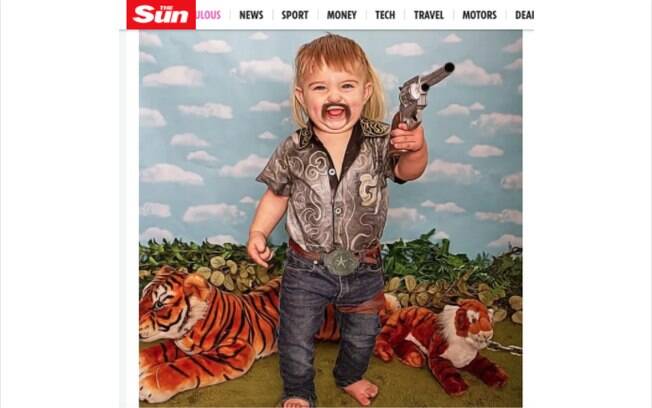 Foto de criança segurando arma de brinquedo gerou polêmica nas redes sociais