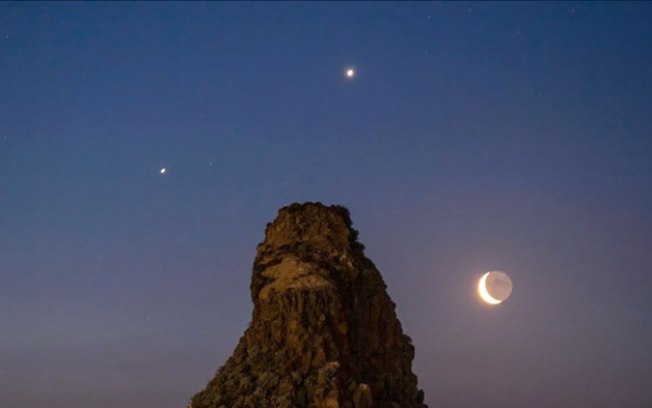 Destaque da NASA: Júpiter, Vênus e Lua brilham na foto astronômica do dia