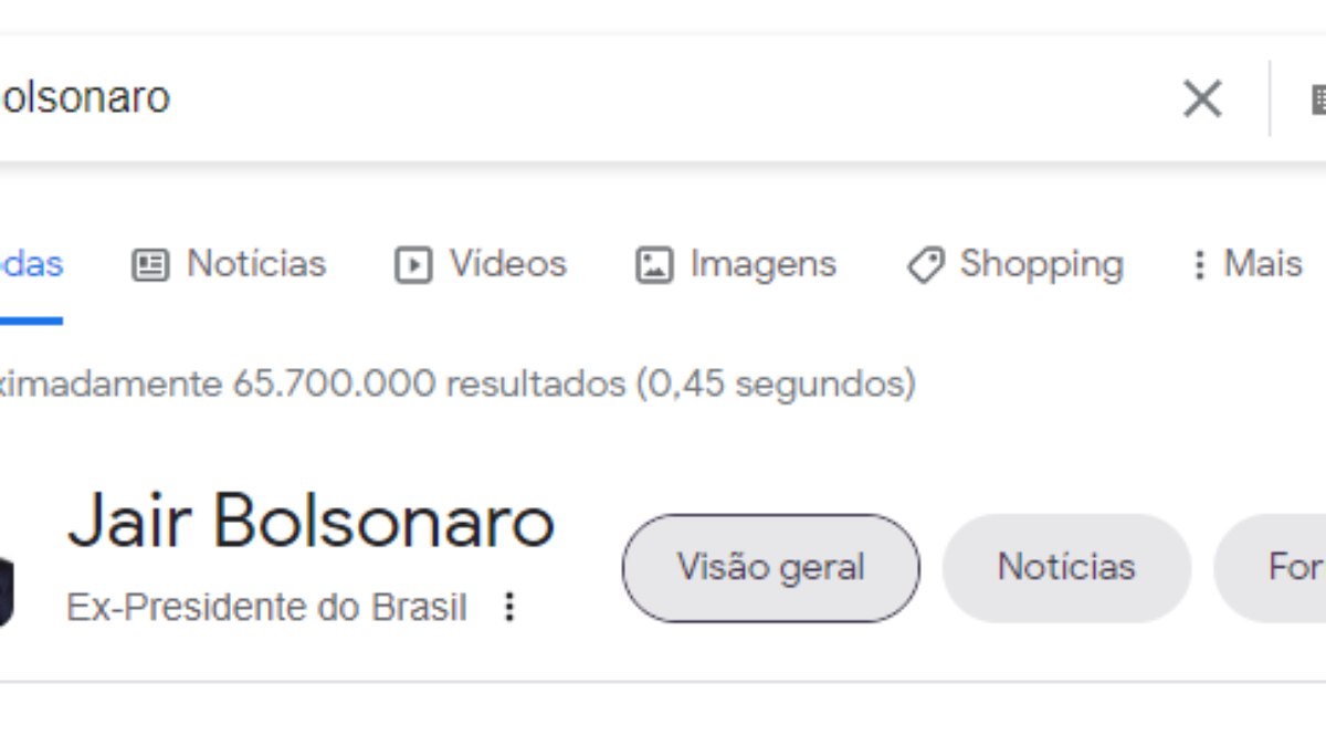 Google atualiza cargo de Bolsonaro para ex-presidente