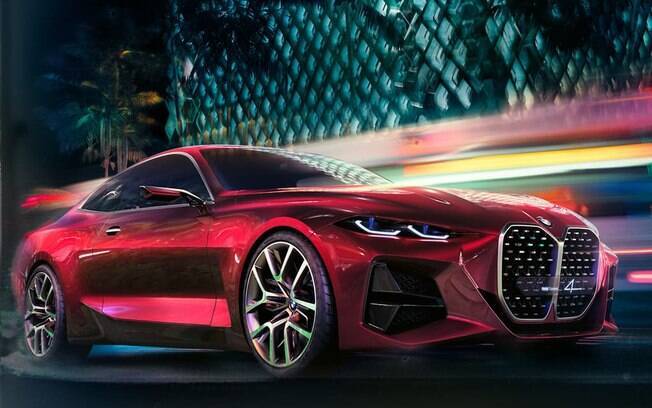BMW Concept 4: Visual enfatiza a grade dianteira, marca registrada da BMW