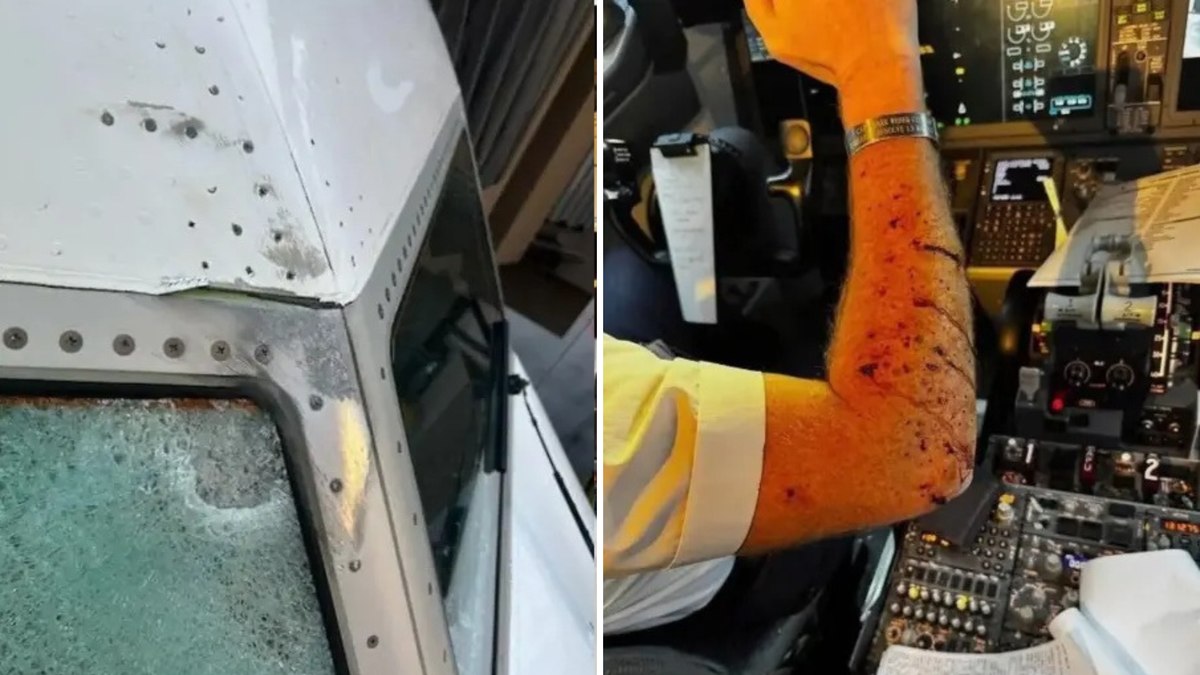 Objeto atinge avião, destrói cabine e machuca piloto a 36 mil pés Objeto atinge avião, destrói cabine e machuca piloto a 36 mil pés