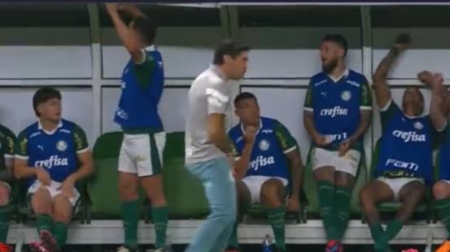 Abel Ferreira é expulso em jogo contra o Flamengo, pela Copa do Brasil de 2024, após chacoalhar a genitália