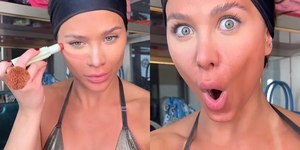 Flavia Pavanelli usa maquiagem que imita bronzeamento excessivo	