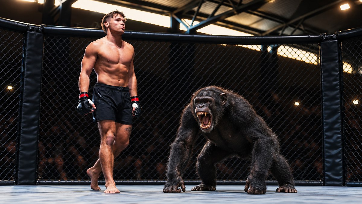Homem vs fera: lutador aceita R$ 2,5 mi por combate com chimpanzé - Foto