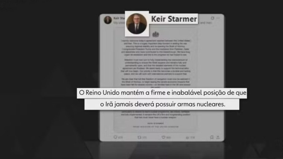 Publicação do primeiro-ministro do Reino Unido - Keir Starmer