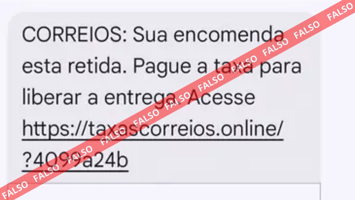 Mensagem falsa enviada por SMS pelos golpistas Mensagem falsa enviada por SMS pelos golpistas