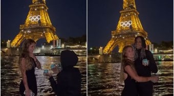 Oruam surpreende namorada com pedido de casamento na França