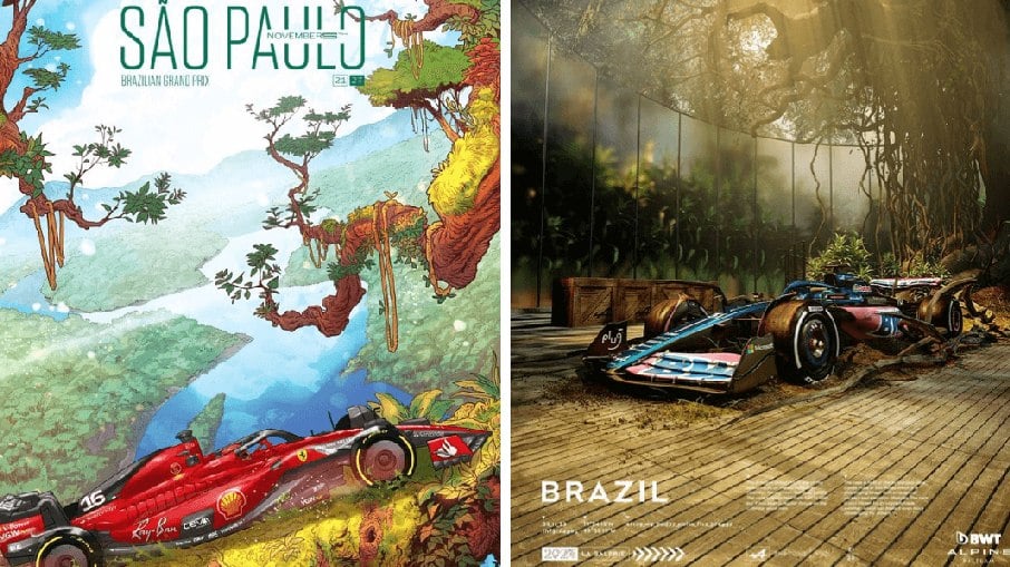 Ferrari e Alpine fazem alusão à selva ao retratarem a cidade de São Paulo