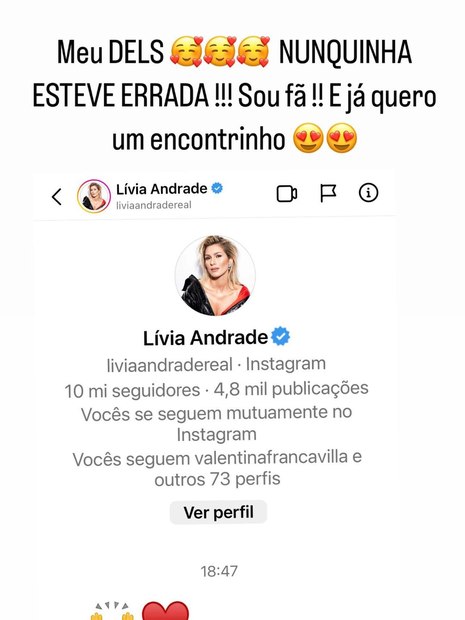 Mensagem Lívia Andrade