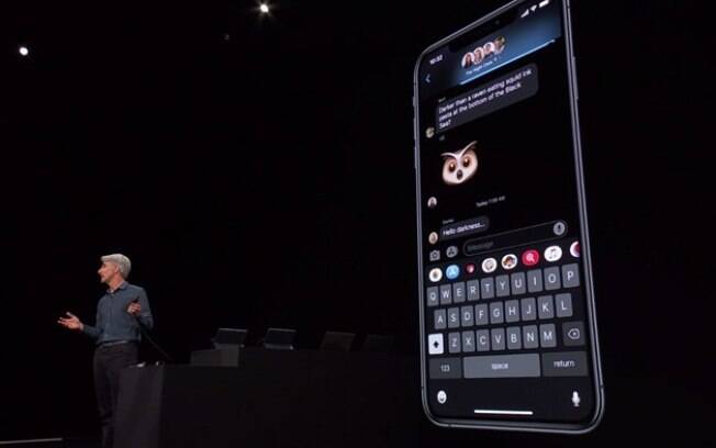 O modo noturno é a novidade do iOS 13 apresentada pelos desenvolvedores da Apple na conferência 
