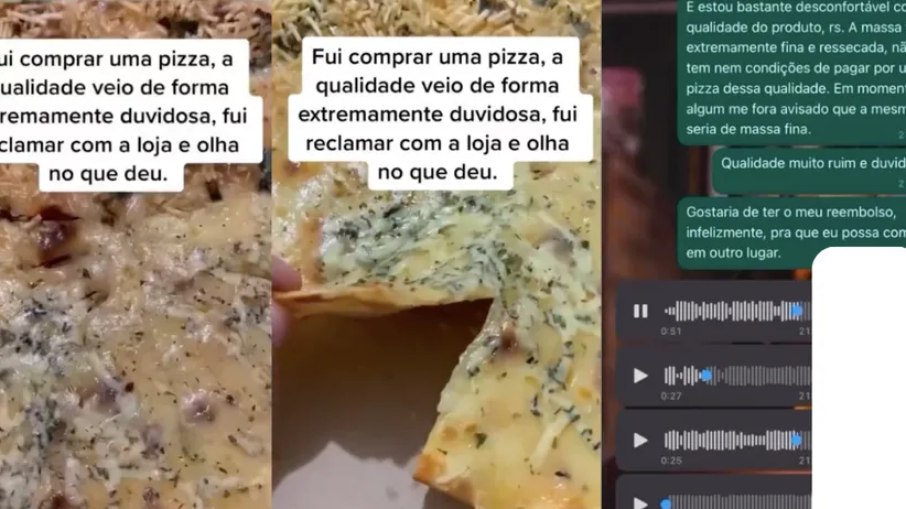 Cliente não ficou satisfeito com a pizza, nem com o atendimento