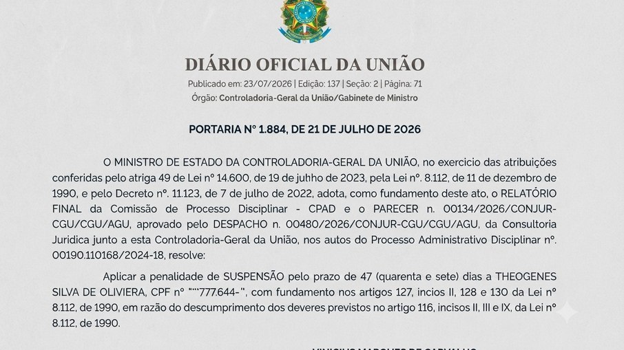 Servidor suspenso por fraudar vacinação