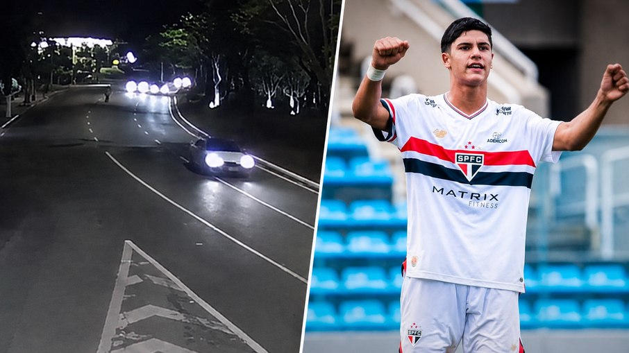 Momento em que jogador do SPFC atropela e mata idoso Momento em que jogador do SPFC atropela e mata idoso