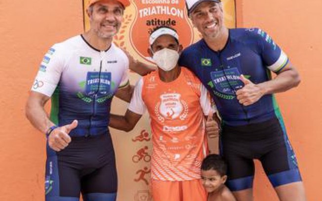João Paulo Diniz visita triatletas mirins de projeto social no Ceará