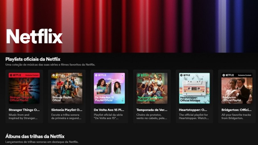 Spotify lança Netflix HUB no Brasil com trilhas de séries e filmes