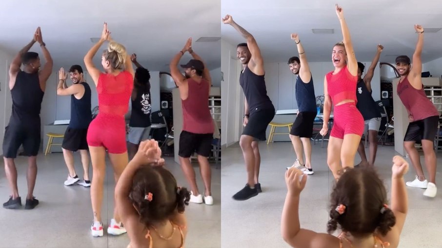 Liz, filha de Lore Improta, imitou coreografia da mãe em vídeo