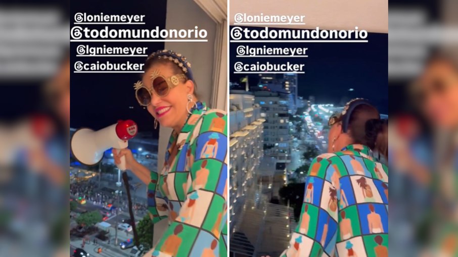Narcisa interage com fãs de Lady Gaga usando megafone Narcisa interage com fãs de Lady Gaga usando megafone