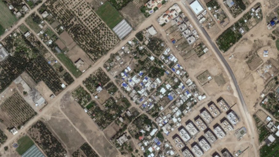 Imagem de satélite mostra como foi um dos ataques em Gaza