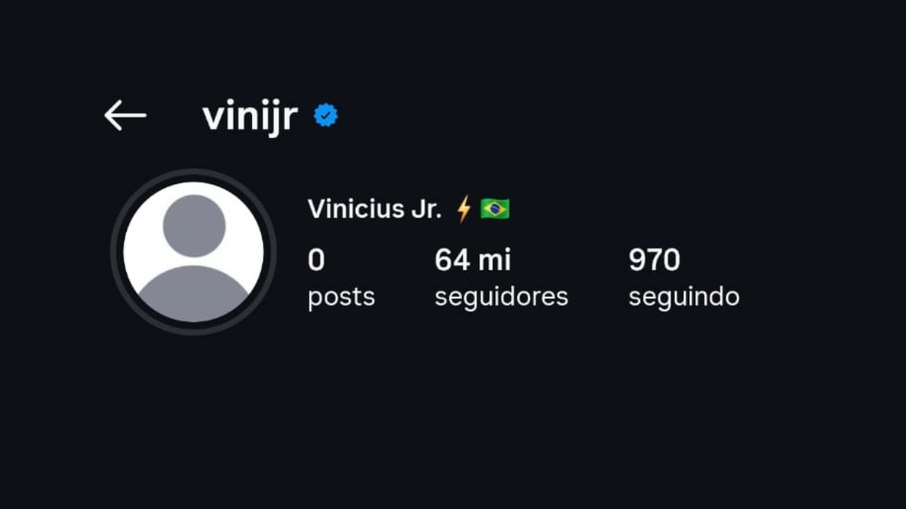 Vini Jr. apagou posts e remove foto de perfil do Instagram