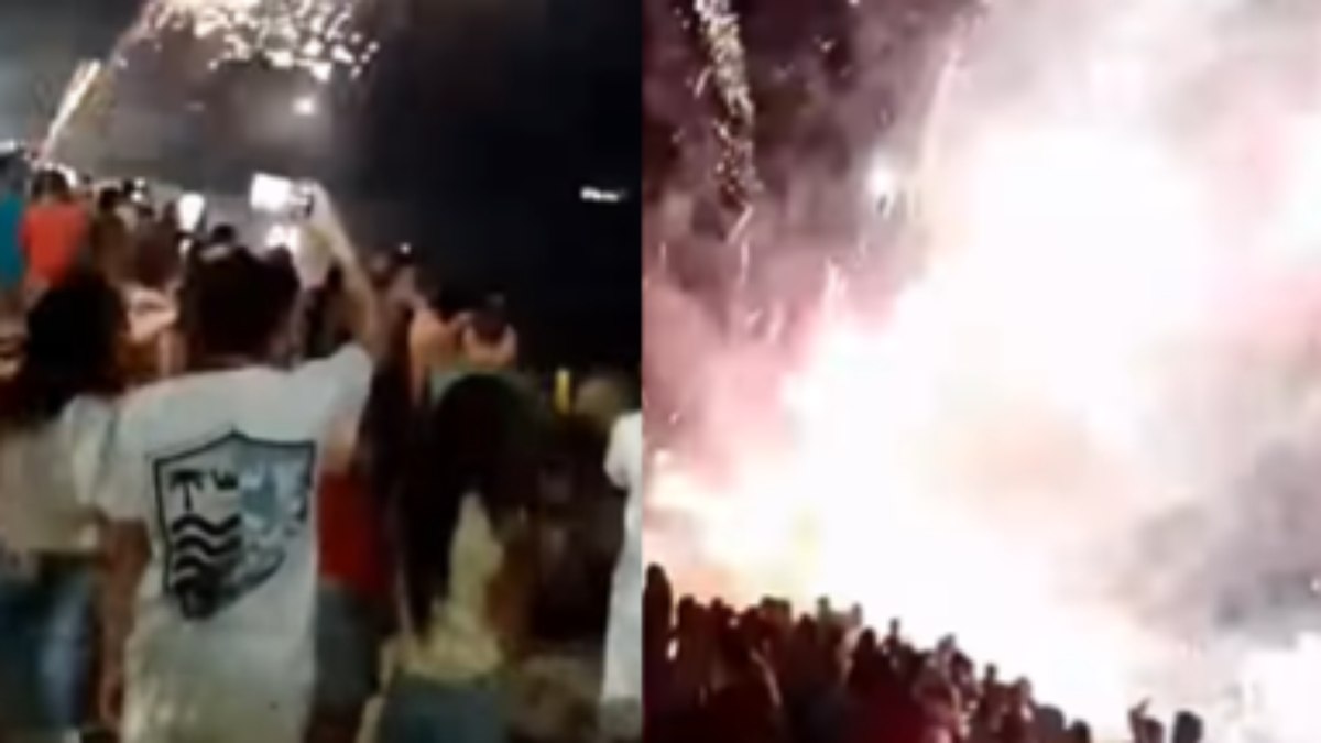 Fogos atingem pessoas em praia em Angra dos Reis Fogos atingem pessoas em praia em Angra dos Reis