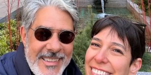 William Bonner curte férias com a esposa