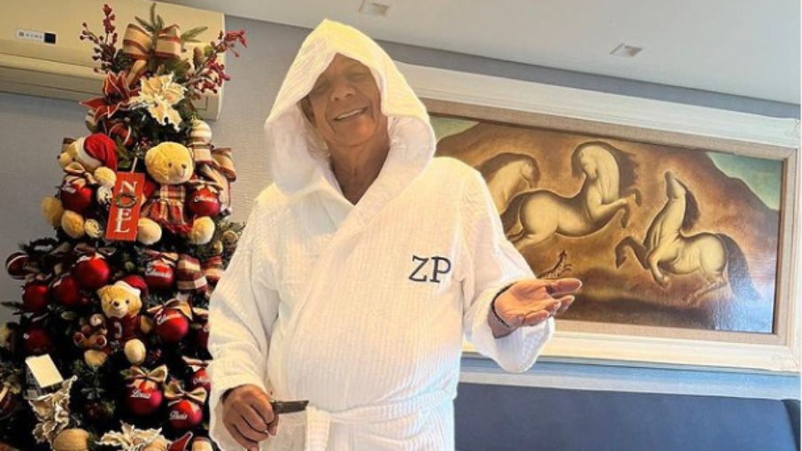 Zeca Pagodinho diverte fãs nas redes sociais com foto de roupão