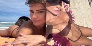 Deborah Secco renova bronze em praia do Rio: "Perfeita"