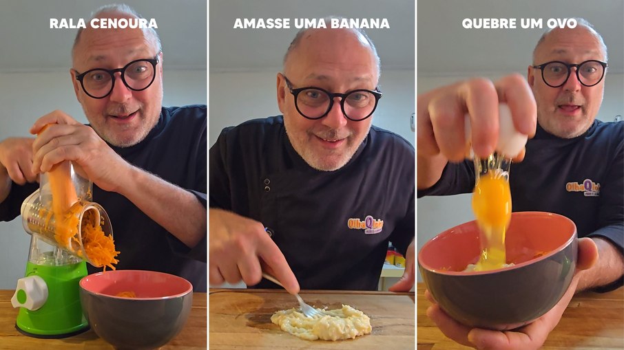 cenoura, bababa e ovo