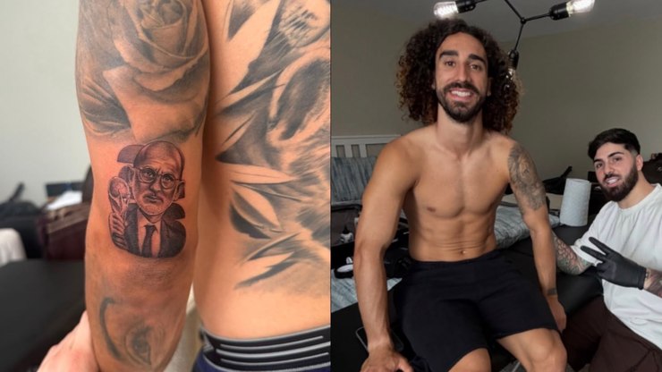 Estrela da Espanha cumpre promessa e tatua rosto do técnico