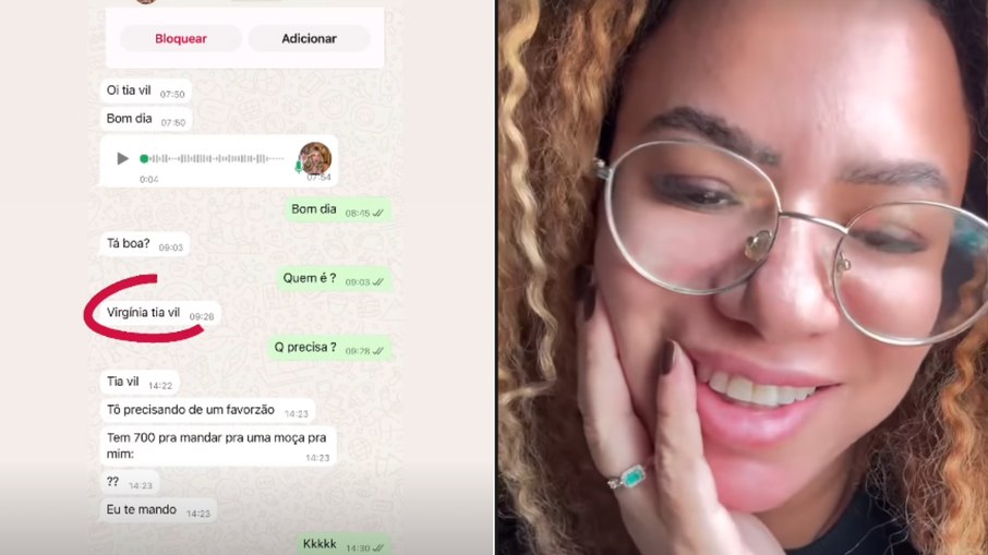 A babá mostrou as mensagens do golpista que se passou por Virginia Fonseca. A babá mostrou as mensagens do golpista que se passou por Virginia Fonseca.