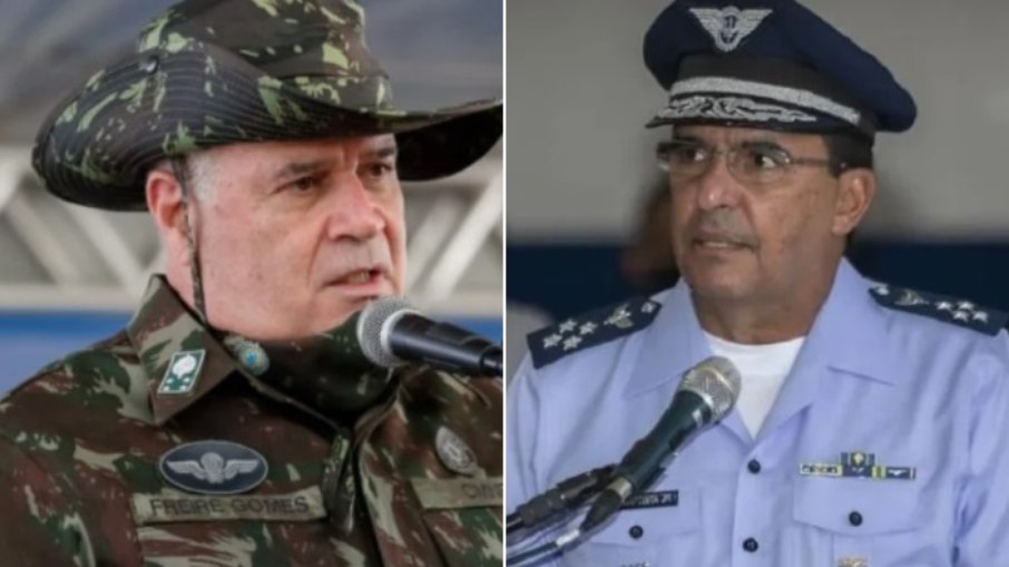 Os ex-comandantes Freire Gomes (esquerda) e Baptista Júnior (direita) , do Exército e da Aeronáutica, complicaram Bolsonaro em depoimentos à PF