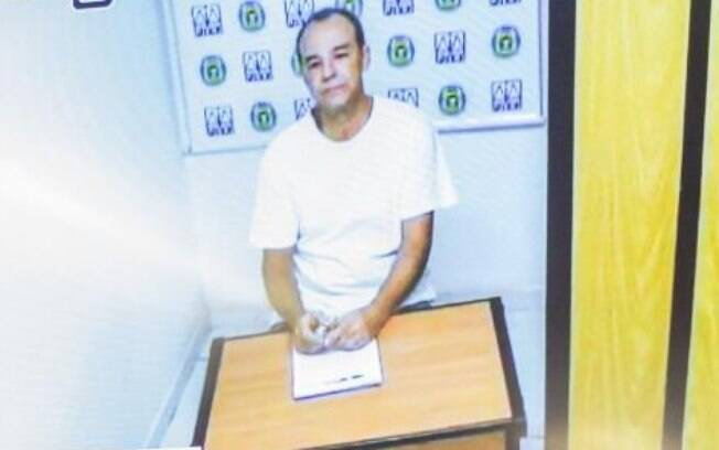 Ex-governador do Rio Sérgio Cabral durante audiência no Complexo Prisional de Gericinó,