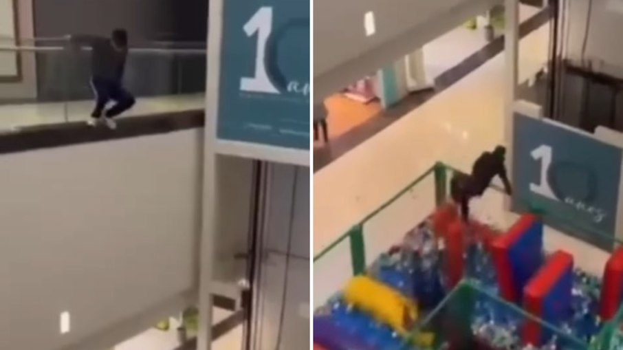 Jovem fica gravemente ferido após pular de 3º andar em piscina de bolinhas no Parque Shopping Maia Jovem fica gravemente ferido após pular de 3º andar em piscina de bolinhas no Parque Shopping Maia