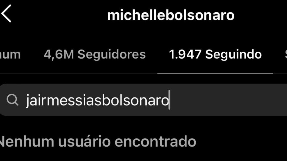 Jair Bolsonaro não consta na lista de pessoas que Michelle segue no Instagram