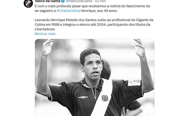 Henrique defendeu o Vasco no fim dos anos 1990 e início dos 2000 Henrique defendeu o Vasco no fim dos anos 1990 e início dos 2000